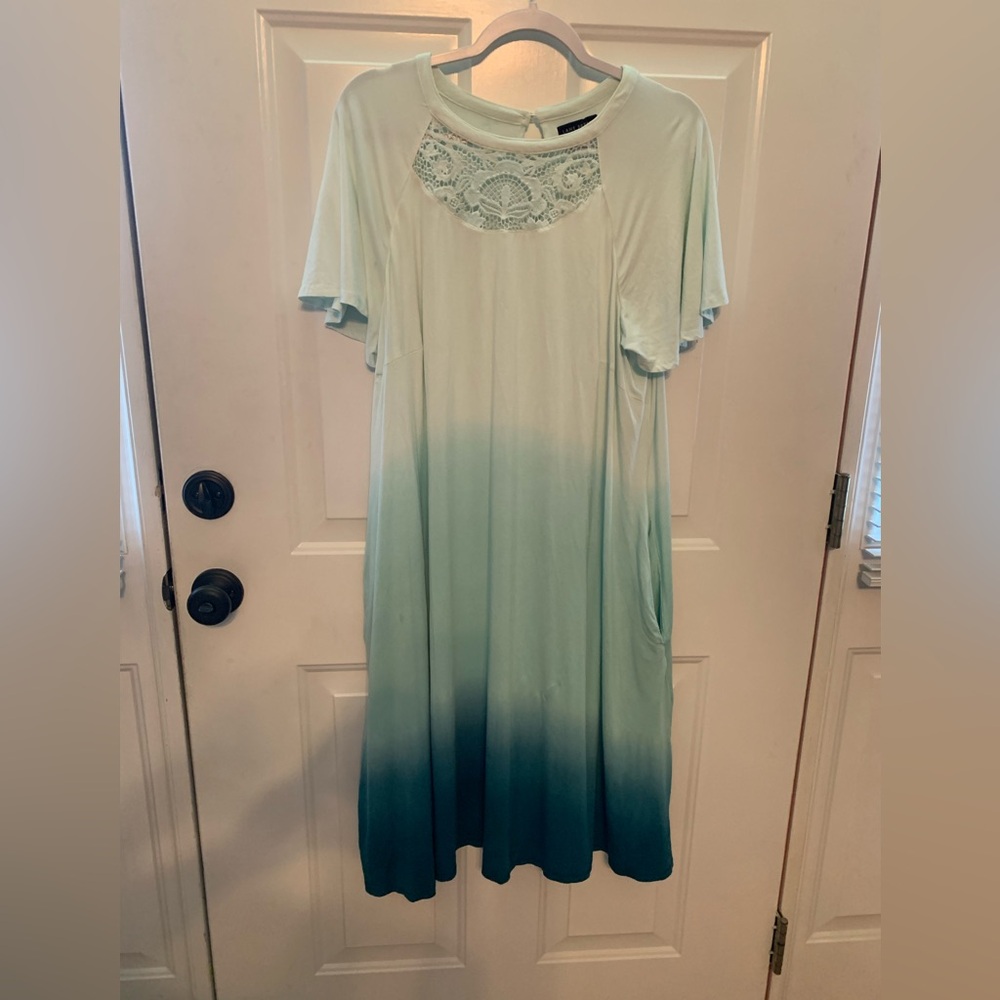 Lane Bryant Ombre Sundress with Flutter Sleeves size 22/24